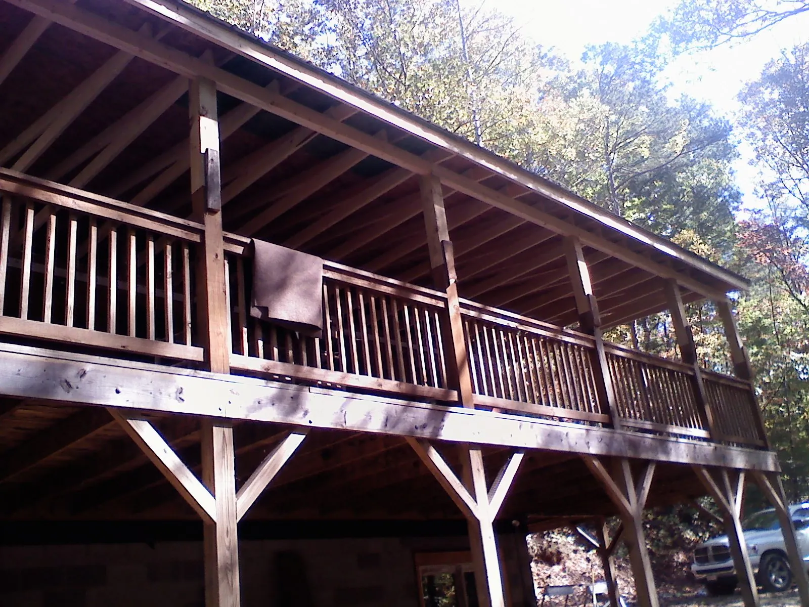 Timber framing under a new elevated porch and deck — Roof Leak Repair in Catlett by Roofing Brothers